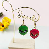 Perles de charme Alien en émail pour bracelet porte-clés original DIY CZ couleur or bijoux pour femmes fabrication de bijoux cadeau