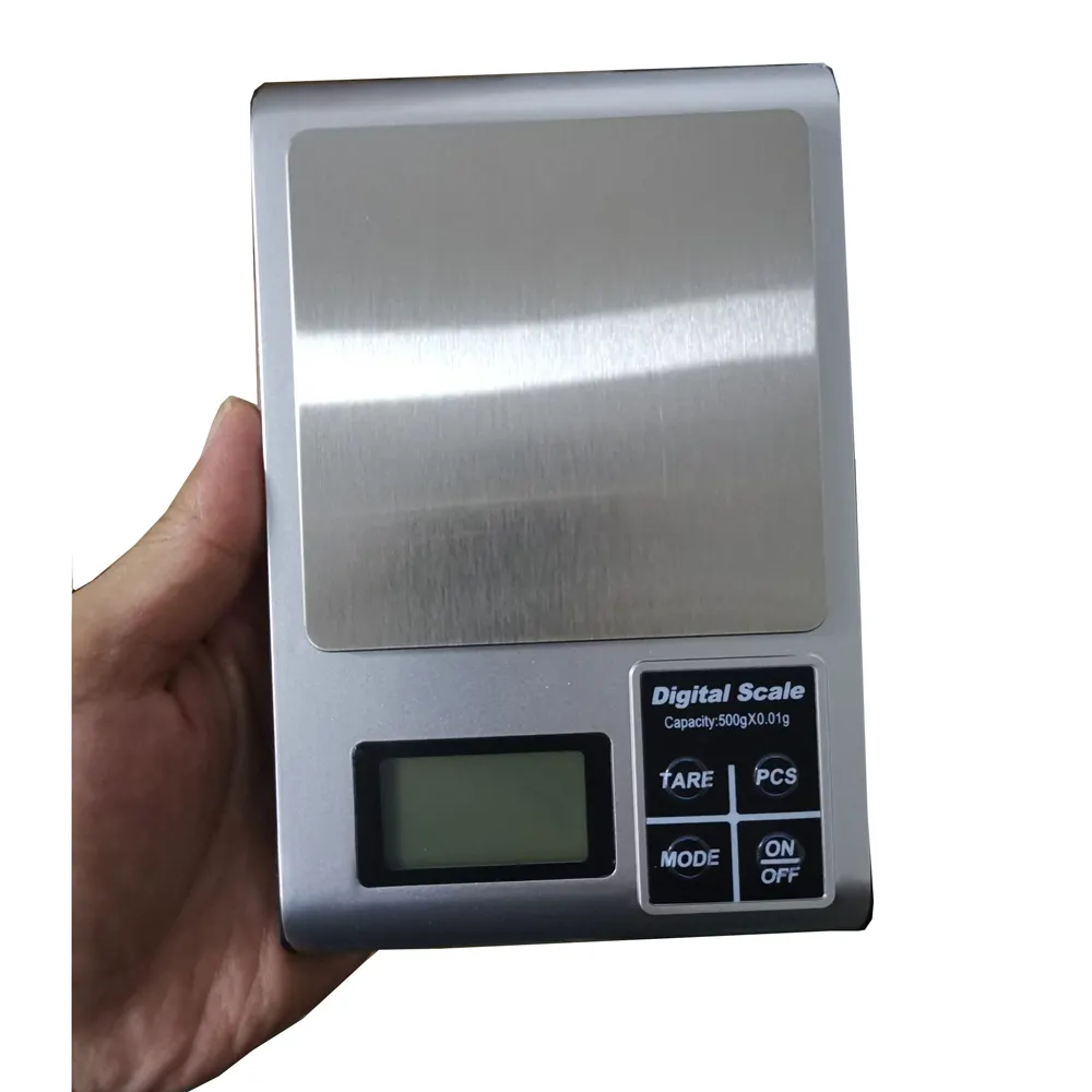 500g x 0.01g Digital Scale Pocket Big Stainless Steel Platform Portable Kitchen Scale PCS function