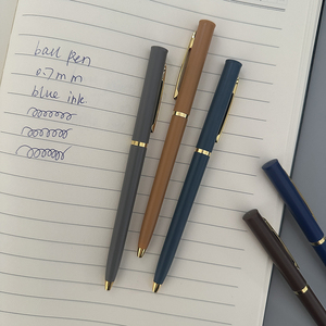 <span class=keywords><strong>Plumas</strong></span> estilográficas promocionales impresas con logotipo personalizado Morandi, pluma de plástico barata de 1,0mm de ancho de escritura, tinta azul de 1,0mm - Product Image 4