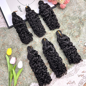 Cheveux humains bouclés birmans pour tresses au crochet, nœuds miracle, 100% cheveux humains bruts, tresses bohèmes, cheveux humains au crochet effet plume - Product Image 3