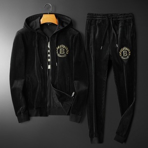 Ensemble 2 pièces pour <span class=keywords><strong>homme</strong></span> en velours côtelé : shacket et pantalon, manches longues, décontracté, automne-hiver, survêtement, ensemble chemise-veste - Product Image 2