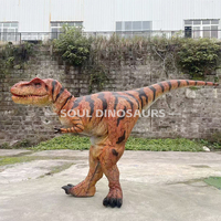 Costume de dinosaure réaliste personnalisé 2026, T-Rex marron interactif pour parc d'aventure, adulte