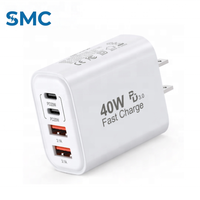 Chargeur mural rapide 40W PD 3.0 Type C pour ordinateur portable, tablette, smartphone, vente en gros d'usine OEM, fabricant certifié