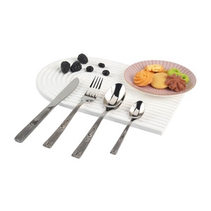Ensemble de couverts en acier inoxydable poli miroir, compatible lave-vaisselle, vaisselle élégante et tendance, collection de couverts de style américain - Product Image 5