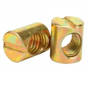 Quality Carbon Steel Grade 4.8 A325 Gr8.8 Color Yellow Galvanized Gal Slotted Round Hammer Barrel Nuts