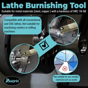 Assorts Dual Burnishing <b>Tool</b> 250 Mm Metric High Speed Steel For Lathe Cnc Mirror Finish Industrial Grade - Product Image 4