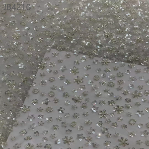 قماش شاوشينغ بنجدا من النايلون والبوليستر ، تواء بورش بنمط يتدفقون ، قماش مطرز من التول الشبكي لفساتين - Product Image 5