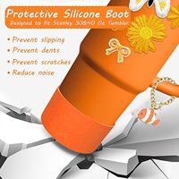 Kit d'accessoires pour gobelet 40oz avec poignée, couvercle de paille, bouchon anti-déversement en silicone, breloque de poignée et base en silicone (gobelet non inclus)