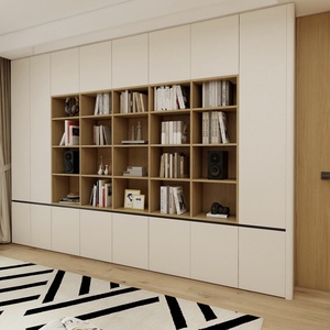 Librería de Madera Curva Minimalista Italiana de Diseño Abierto, Ecológica y Ahorradora de Espacio para Dormitorio, Sala de Estar y Hogar, Directo de Fábrica - Product Image 6