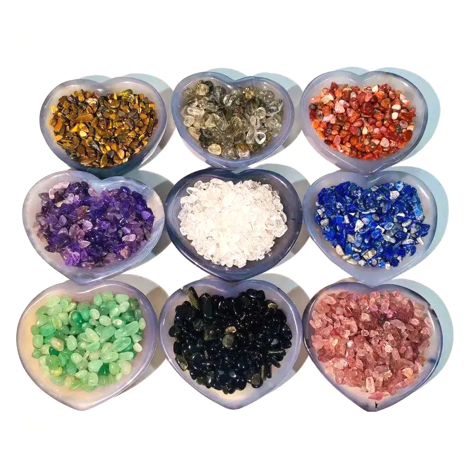 Whosale Natural Polished Raw Amethyst Clear Rose Quartz Rough Chips Healing Stones Crystal Gravel Tumble For Healing