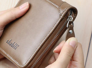 <span class=keywords><strong>Portefeuille</strong></span> pour hommes <span class=keywords><strong>Portefeuille</strong></span> de luxe classique à fermeture éclair courte Porte-cartes pour hommes Style <span class=keywords><strong>français</strong></span> Sac à main anti-eau pour hommes d'affaires - Product Image 5