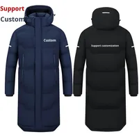Blouson Bomber Long en Coton Personnalisable avec Logo, Résistant au Vent et Imperméable, Idéal pour les Sports de Plein Air, l'Entraînement, Chaud pour l'Hiver, Style Streetwear Fin et Tendance