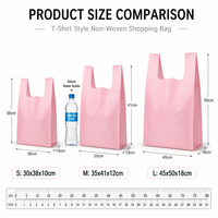 Sac fourre-tout réutilisable et personnalisable en non-tissé recyclable, style t-shirt, avec poignée en boucle, pour le shopping et la mode
