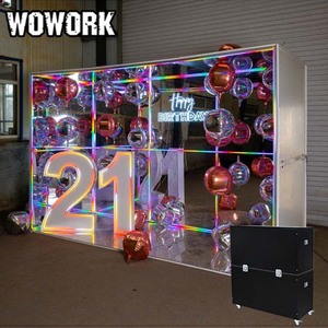 Wowork โต๊ะโลหะสีขาวขนาดใหญ่พร้อม<span class=keywords><strong>ตัว</strong></span>อักษรพร้อมชั้นกระจกสำหรับตกแต่งงานเลี้ยงแต่งงานวันเกิด - Product Image 5