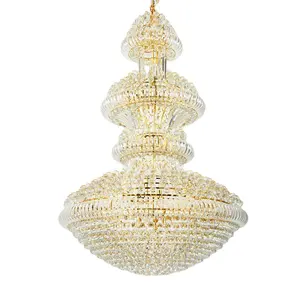 Traditionelle Luxus große Kristall Kronleuchter Projekt Bankett Ausstellungs halle Dekoration großen Kronleuchter wunderschöne Pendel leuchte