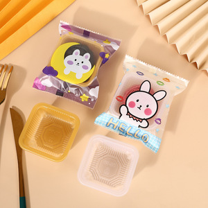 กล่องของขวัญขนมไหว้พระจันทร์ยูเจียง 100 ชิ้น ขนมอบสไตล์จีน ไส้ไข่แดง ริบบิ้น ลาวา พาสทรี บรรจุภัณฑ์ - Product Image 3