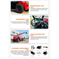 Chariot télescopique tout-terrain 4x4 diesel 4 tonnes, hauteur de levage 17,5 m, vente en gros