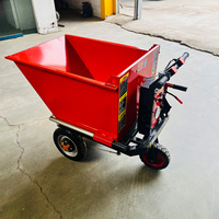 Carretilla Volquete Eléctrica Recargable Multiusos de 500 kg y 48 V con Motor, 3 Ruedas, Empujable a Mano, con Batería, para Construcción y Granja