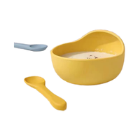 Assiettes et bols en silicone portables, mignons et écologiques, pour repas séparés