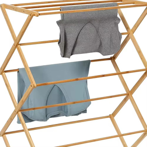 Séchoir à linge en bois multi-niveaux peu encombrant, 6 niveaux, multifonctionnel, grand support de séchage pour vêtements, pour intérieur et <span class=keywords><strong>extérieur</strong></span> - Product Image 5