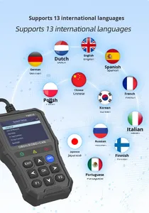 סורק אבחון OBD חדש וקורא קודי תקלות לרכב עם אחריות לשנה למכוניות בנזין 12V תומך באנגלית - Product Image 2