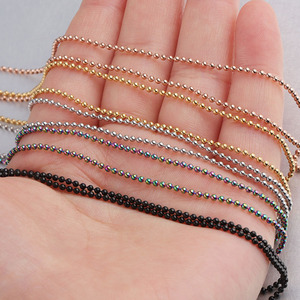 Ventes directes d'usine 1.5mm en acier inoxydable boule chaîne collier plaqué or géométrique bricolage pendentif bijoux chrétien homard - Product Image 6
