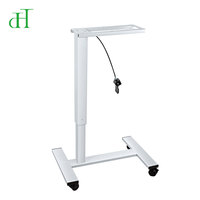 Table d'appoint mobile pneumatique moderne en fer, polyvalente, pour bureau à domicile, salon, hôtel, hôpital, école - Cadre à colonne unique réglable en hauteur