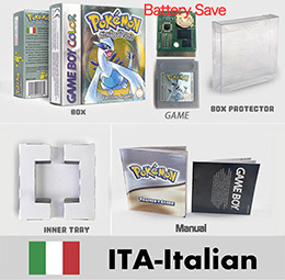 ITA italiano ahorro de batería cristal oro plata amarillo Azul Rojo verde caja metálica holográfica Manual cartucho de juego GBC con cable - Product Image 4