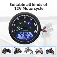 JBLAY Baru Universal Sepeda Motor 12000RPM LCD Speedometer Odometer Tachometer 1-4 Silinder Pengukur Digital Kit Retrofit/Upgrade