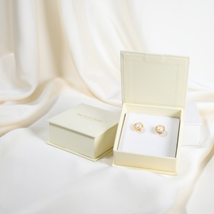 PackSecret MOQ 1Piece Custom Logo Beige <b>Book</b> Type Jewelry Gift <b>Boxes</b> Magnetic Closure Jewelry Box with Foam - Product Image 2
