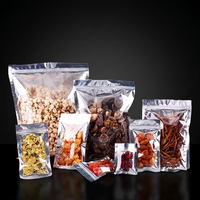 Herbruikbare plastic transparante/opaque ritssluitingszak, één zijde transparant, platte ritssluiting, voor snacks, granen, gedroogd fruit