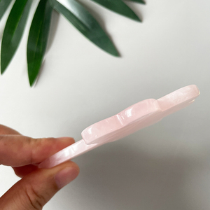 Raschietto Gua Sha a Forma di Cuore in Quarzo Rosa Naturale, Strumento per <span class=keywords><strong>Massaggio</strong></span> Facciale, Schiena e Piedi - Product Image 1