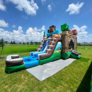 Casa Inflable con Tobogán Temática de <span class=keywords><strong>Minecraft</strong></span> para Niños, Material de PVC, Capacidad de 500 kg, Tamaño 7x4x4 m, Alquiler para Fiestas - Product Image 5