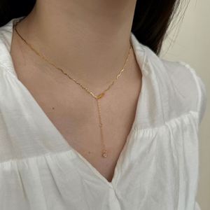 ผู้จัดจำหน่ายเครื่องประดับ Dylam Charm เงินแท้ 925 ชุบโรเดียม ทอง 18K สร้อยคอแบบโซ่ลายไม้ไผ่สำหรับผู้หญิง - Product Image 5