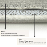 Alfombra para Dormitorio, Alfombra de Estilo Crema para el Dormitorio, Alfombra de Alta Gama para Ventana, Alfombra Simple con Patrón Geométrico Abstracto