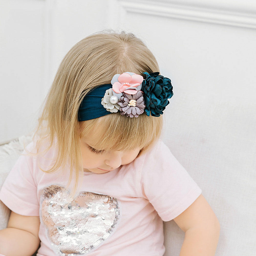 Hair Accessories Soft Girl Headbands Big Flower Baby Headband For