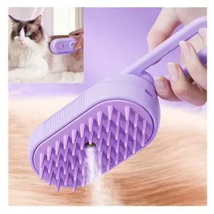 2024 RTS New Design Custom Logo 3 in 1 Rechargeable Cat Steamy Comb Dog Self Cleaning Brush Misty Portable Cat Spray Steam Brush