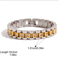 Ensemble de bracelets chaîne cubaine en or 18 carats en gros, bracelets vintage en acier inoxydable à chevrons, bracelets empilables, bijoux imperméables pour femmes