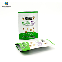 Venta al por mayor de alimentos secos de embalaje logotipo personalizado impreso cremallera de plástico de pie bolsa para alimentos de cereales de embalaje