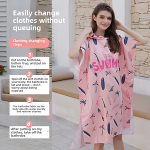 Accappatoio estivo ad asciugatura rapida stampato in microfibra e telo da spiaggia stile semplice assorbente e ad asciugatura rapida per il nuoto - Product Image 3