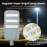 Lampadaires solaires commerciaux extérieurs 100W 150W 200W, éclairage routier LED séparé avec panneau solaire indépendant, IP65, aluminium