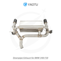 YT knalpot Catback baja tahan karat, dengan sistem kontrol katup untuk BMW 340i F30