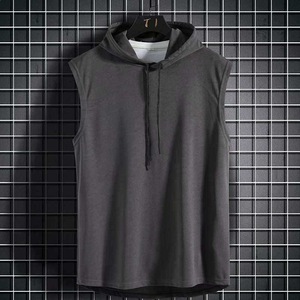 Débardeur à <span class=keywords><strong>capuche</strong></span> sans manches pour <span class=keywords><strong>homme</strong></span>, style décontracté et sportif, coupe épaules tendance, pour l'été, modèle international - Product Image 4