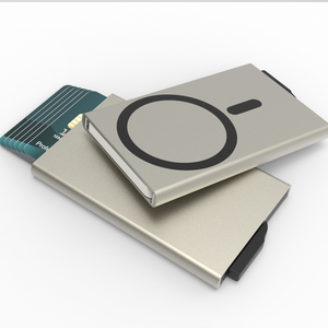 Portefeuille pour cartes de crédit en aluminium CardHoda avec fonction anti-vol, sans fermeture, 8 mm d'épaisseur, multifonctionnel pour usage professionnel - Product Image 1