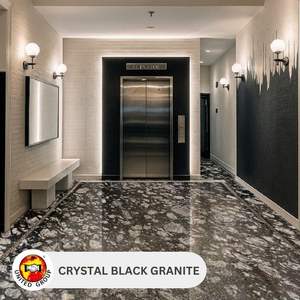 Dalle de granit noir cristallin haute brillance pour la décoration murale de cuisines et salles de bain de villas et hôpitaux, export en gros - Product Image 5