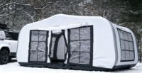 Tente de camping gonflable blanche pour l'hiver, tente pneumatique 4 saisons imperméable et coupe-vent pour le camping dans la neige