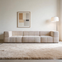 Canapé modulaire sans structure, compressé sous vide, en polaire d'agneau, moulé d'une seule pièce, pour salon d'appartement
