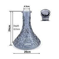 Verre Narguilé Vase Shisha Base Gaufrage Processus Bouteille Chicha Accessoires Noir Clair Jaune Bleu Couleur LOMINT LM-V003