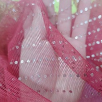 Tissu élégant de tulle de maille de polyester d'artisanat avec le produit élégant de tissu de dentelle d'estampage de sequin