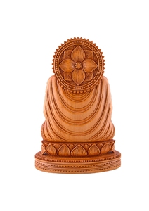 Handcrafted Wooden <b>Buddha</b> Sculpture Traditional Spiritual Home Decor Indoor Tabletop <b>Ornament</b> for Living Room Meditation Space - Product Image 6